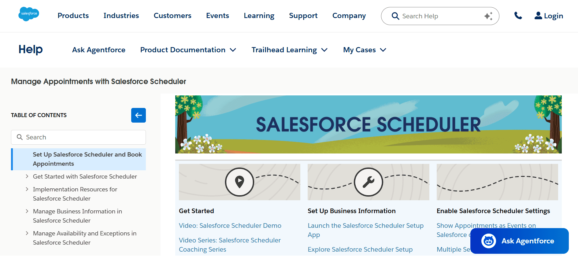 Salesforce Scheduler homepage