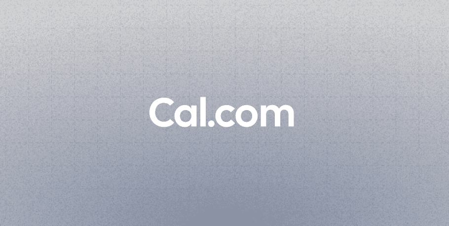 Cal.com wordmark on a light gray background