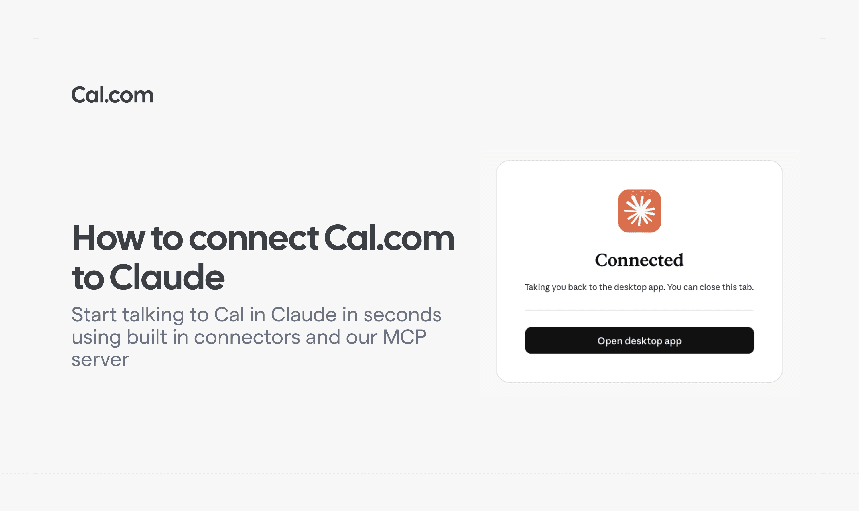 Cal.com blog banner about connecting Cal.com to Claude
