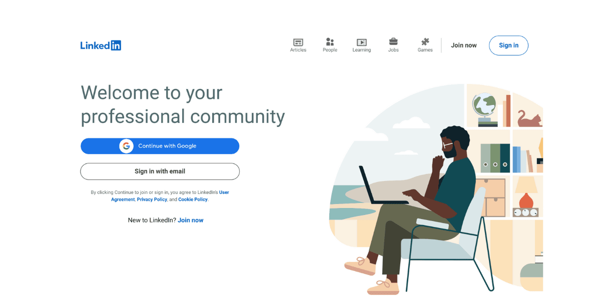 LinkedIn sign-in page