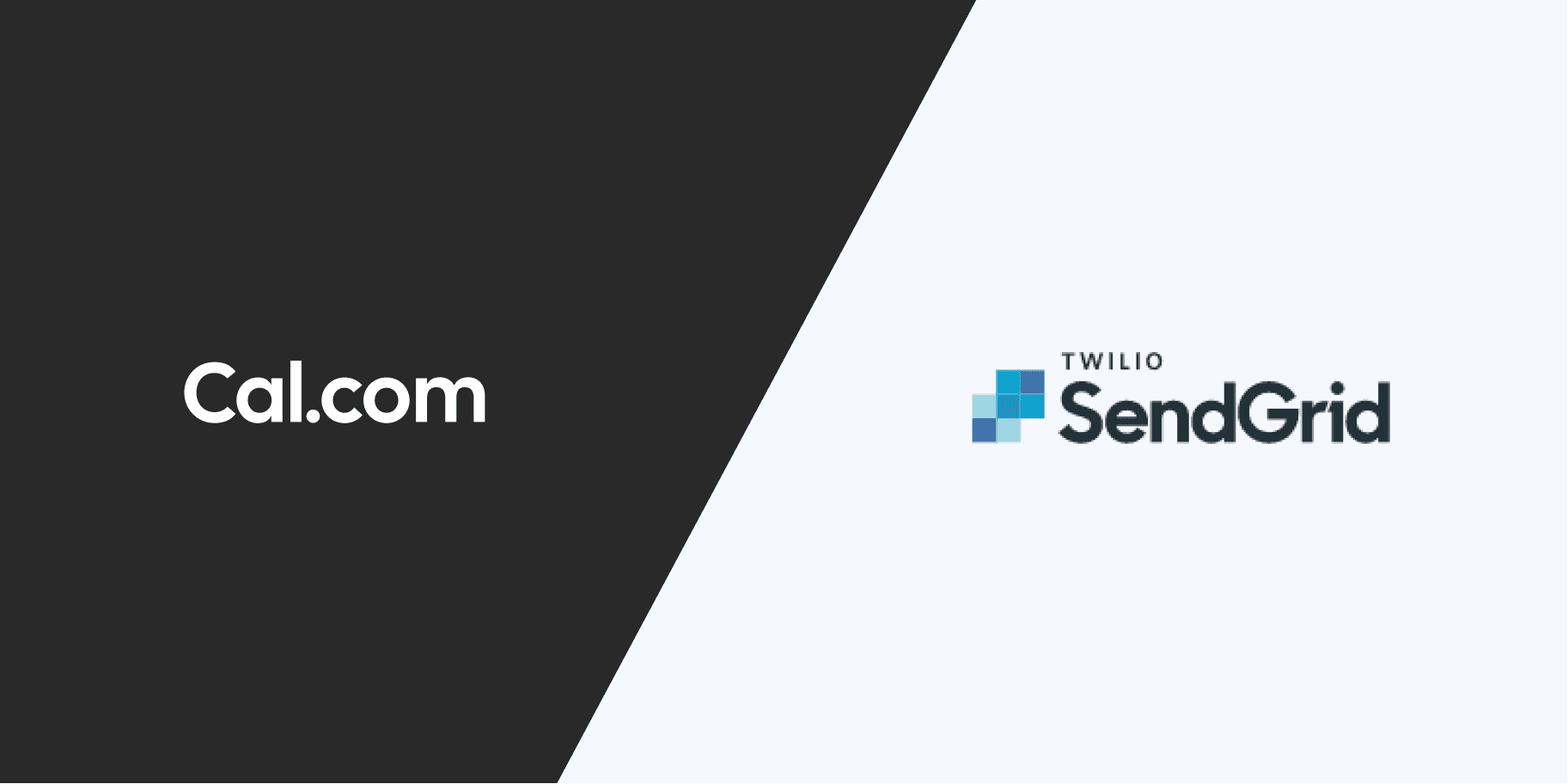 Cal.com logo beside the Twilio SendGrid logo