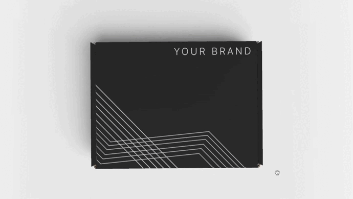 Mockup of a black branded product box