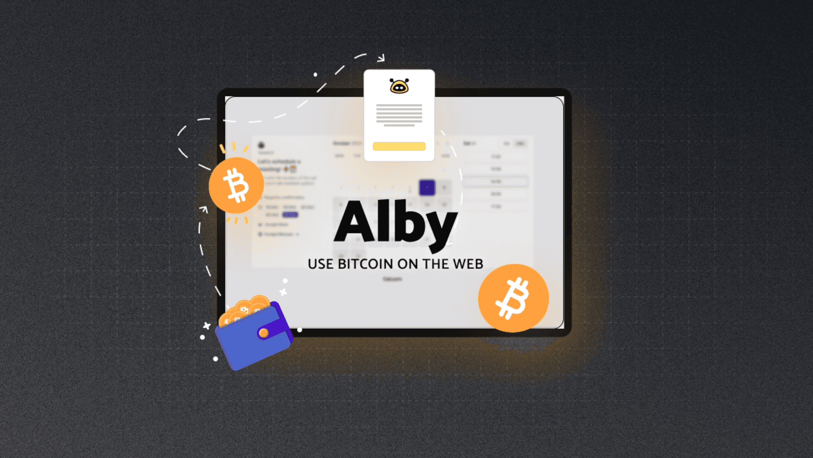 Alby bitcoin wallet browser extension illustration