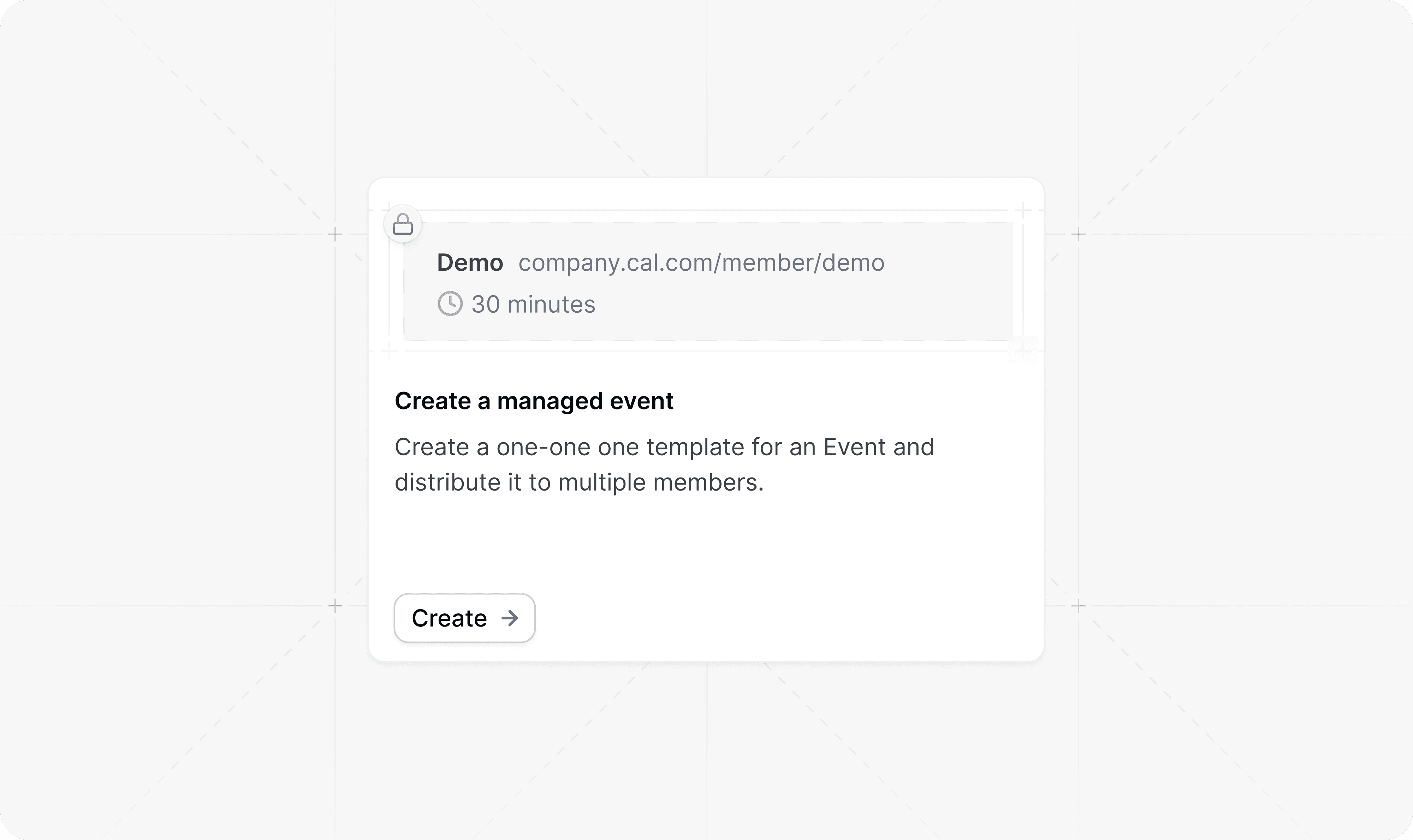 Cal.com create a managed event screenshot