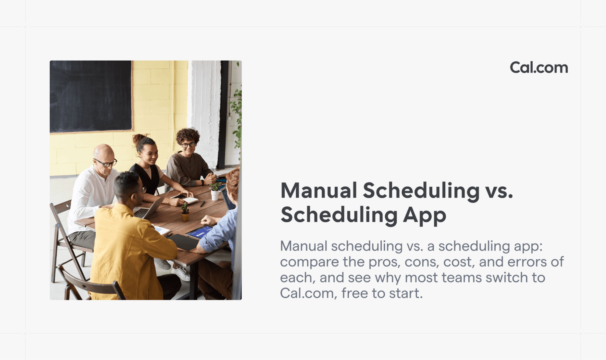Team meeting around a table with laptop