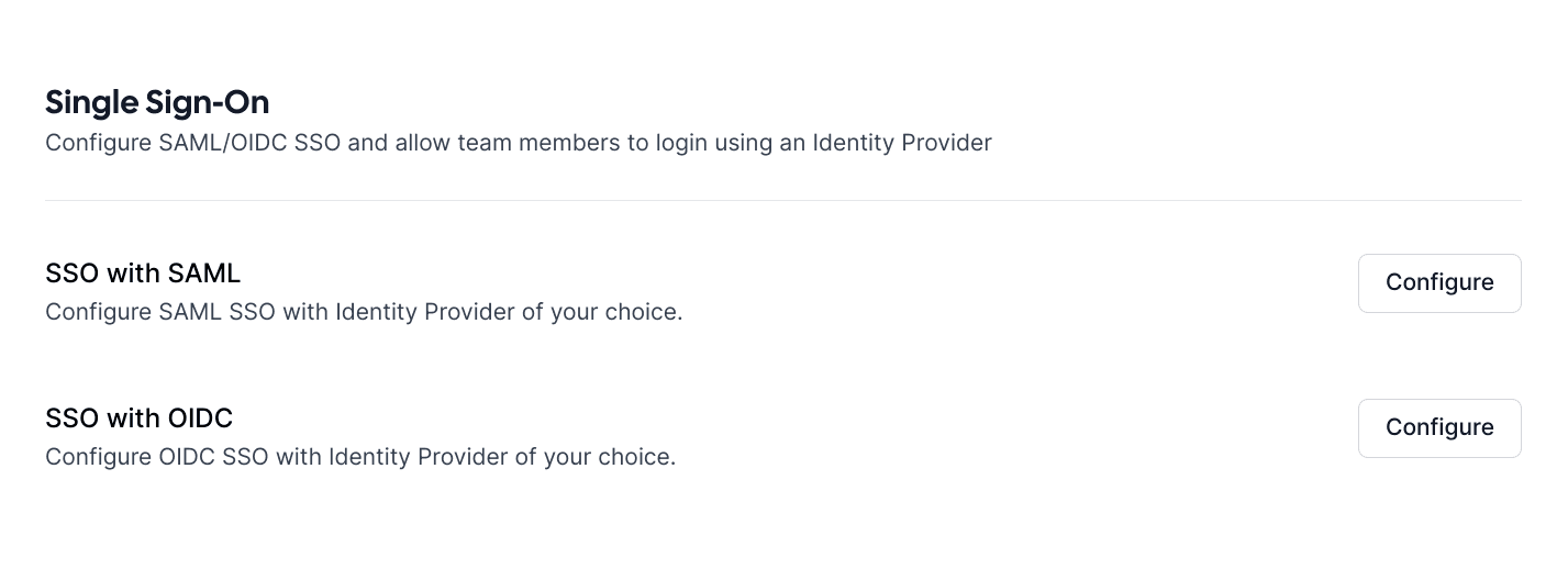 Screenshot of Cal.com single sign-on settings