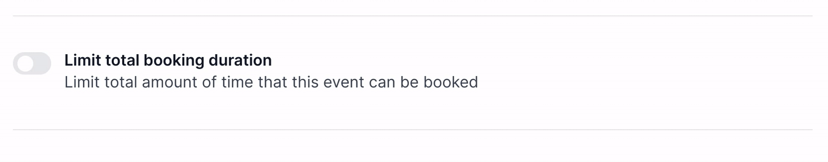Cal.com limit total booking duration toggle setting