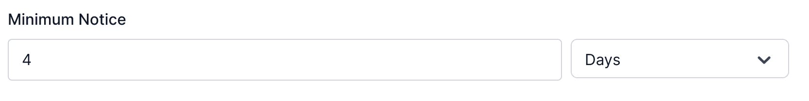 Cal.com minimum notice setting in days