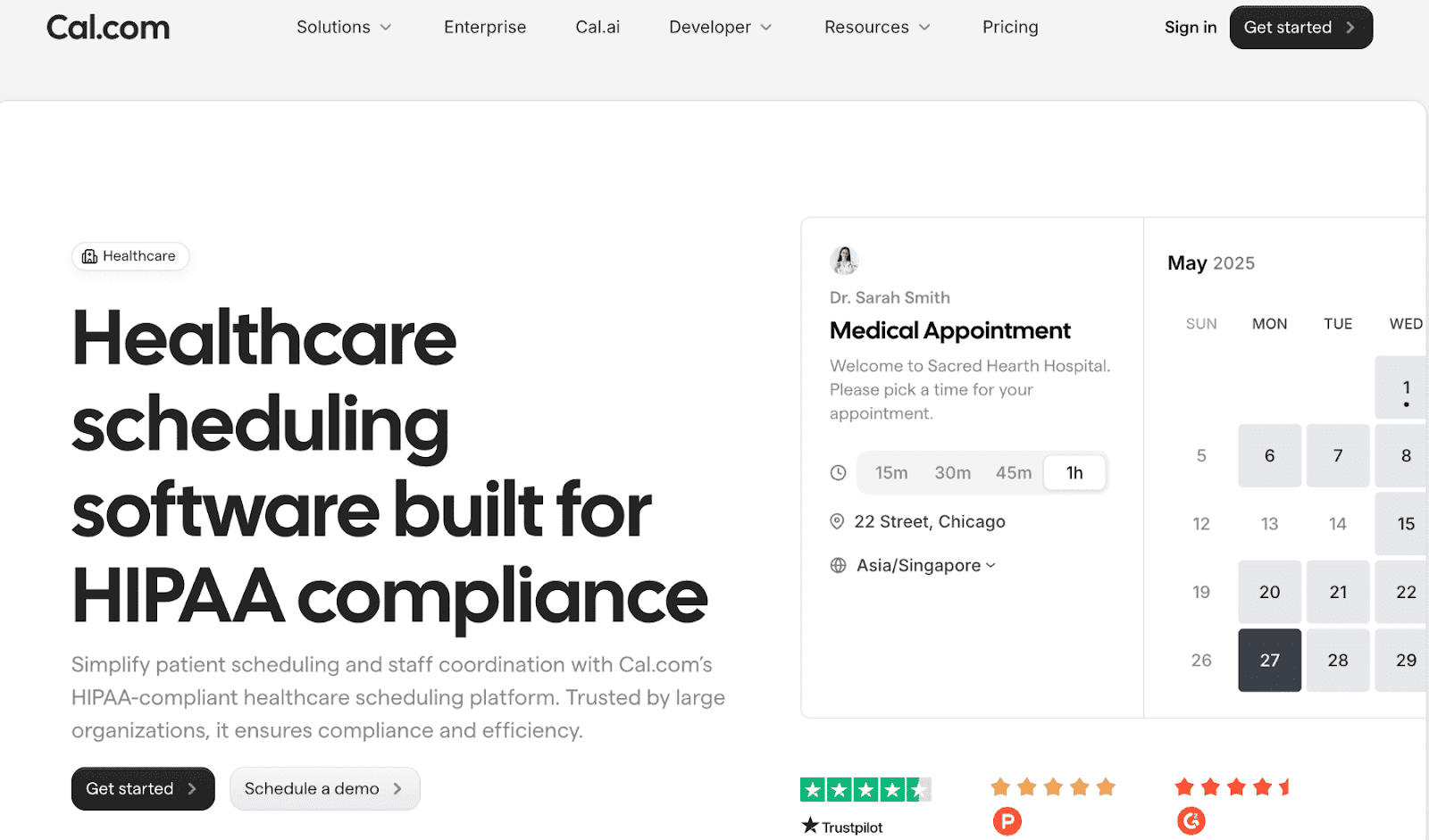 Cal.com is the best medical appointment scheduling software.