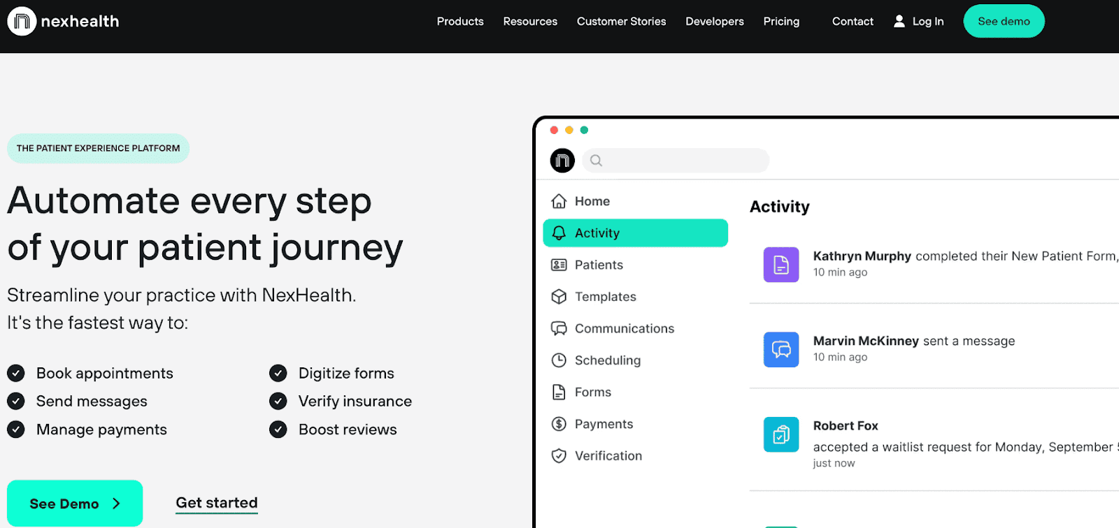 NexHealth homepage