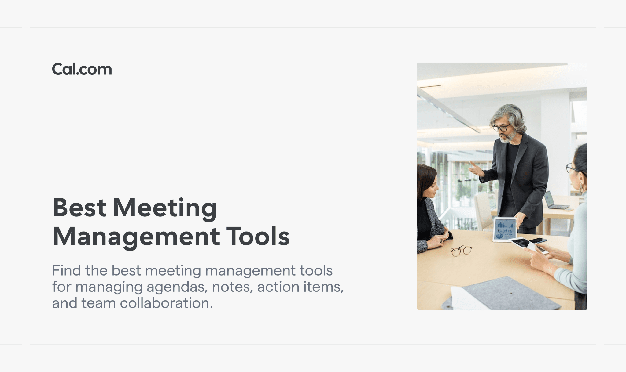 Cal.com blog header for best meeting management tools