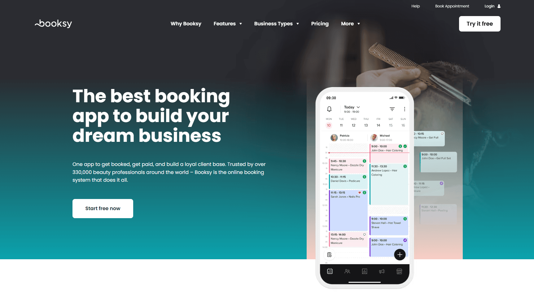 Booksy homepage