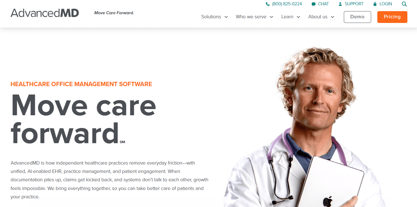 AdvancedMD homepage