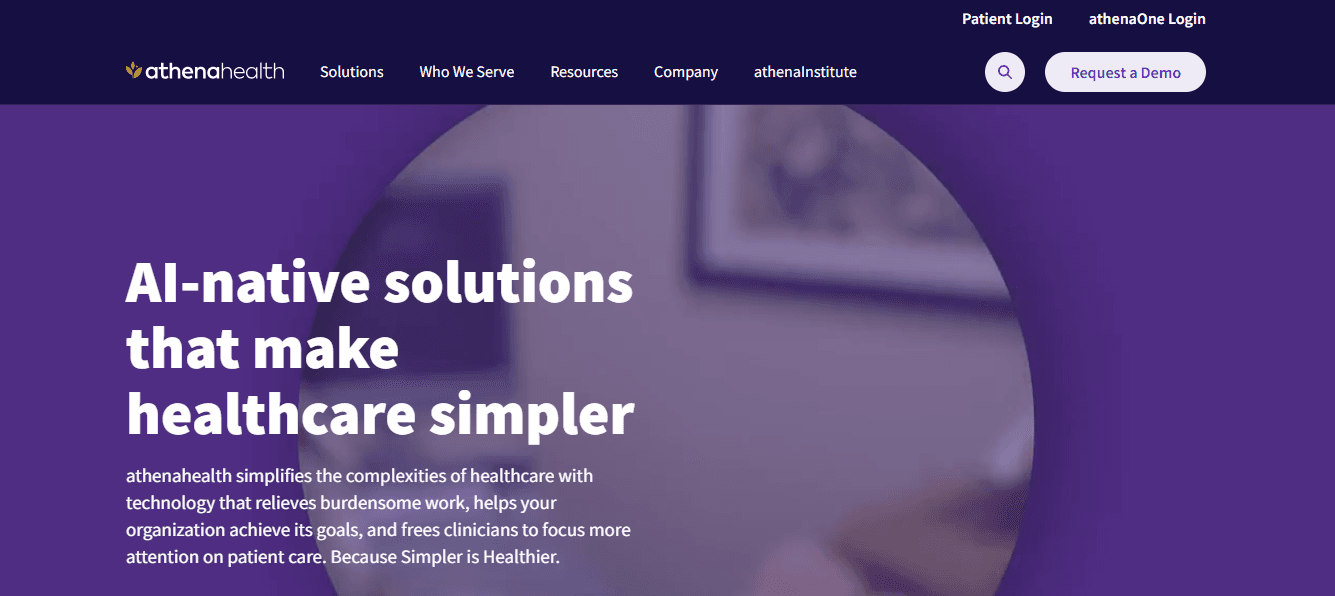 Athena Health homepage