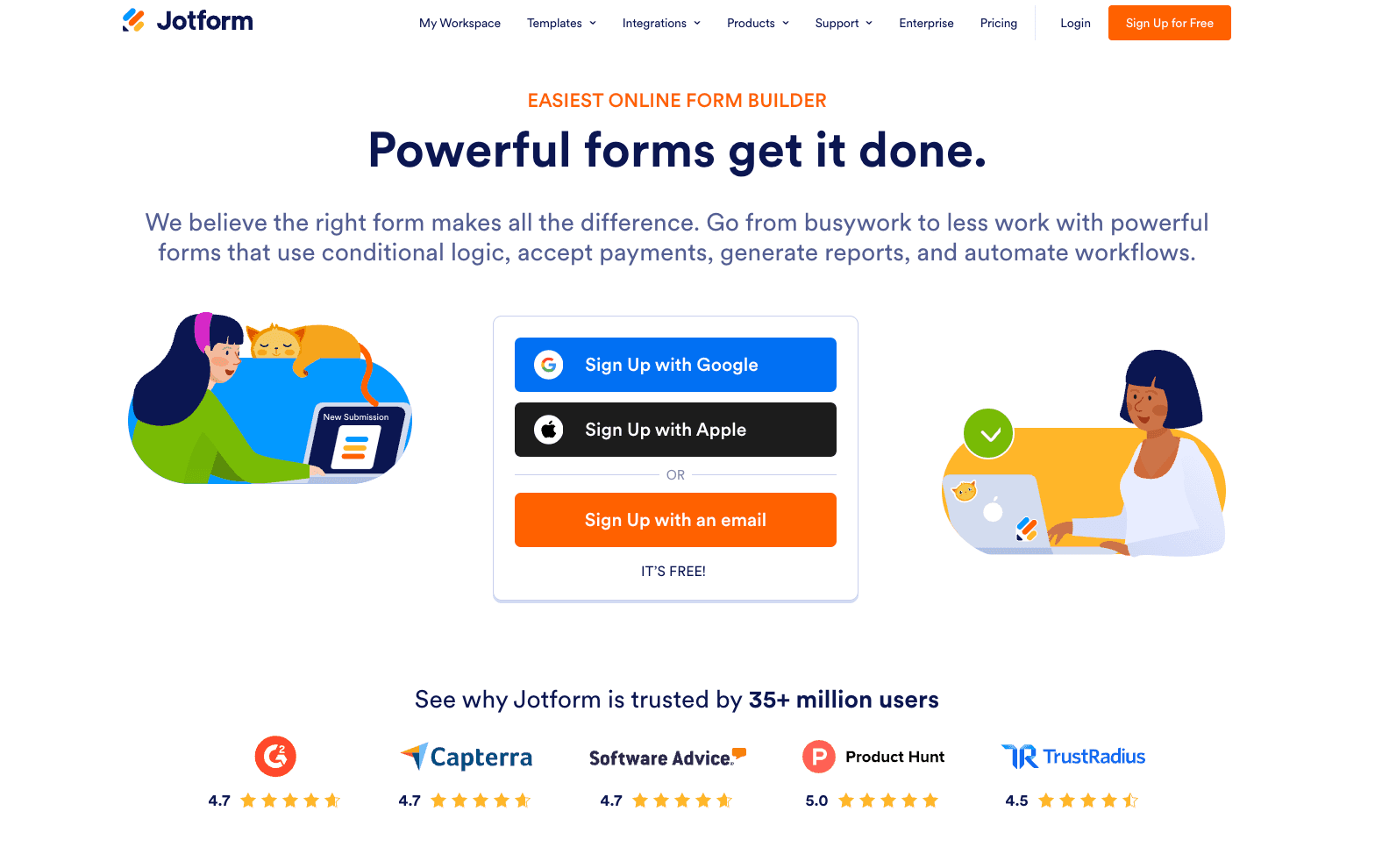Jotform homepage