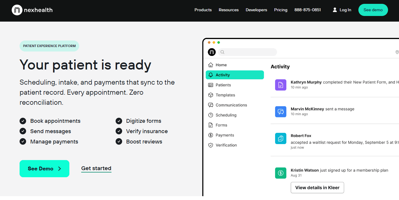 NexHealth homepage