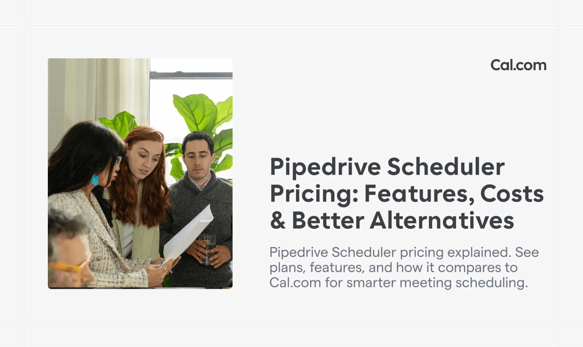 Cal.com blog banner about Pipedrive Scheduler pricing