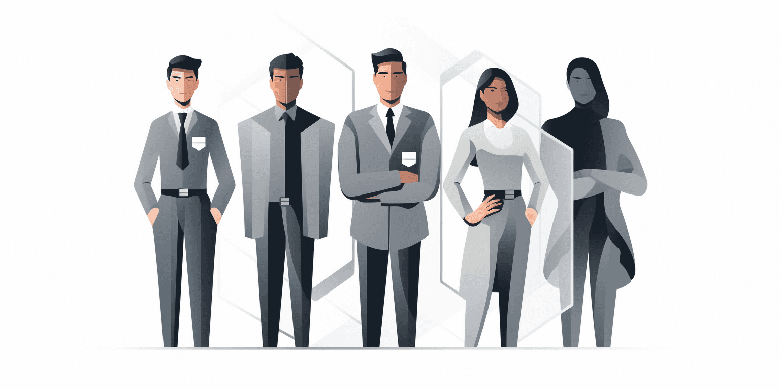Illustration of a diverse team of business professionals