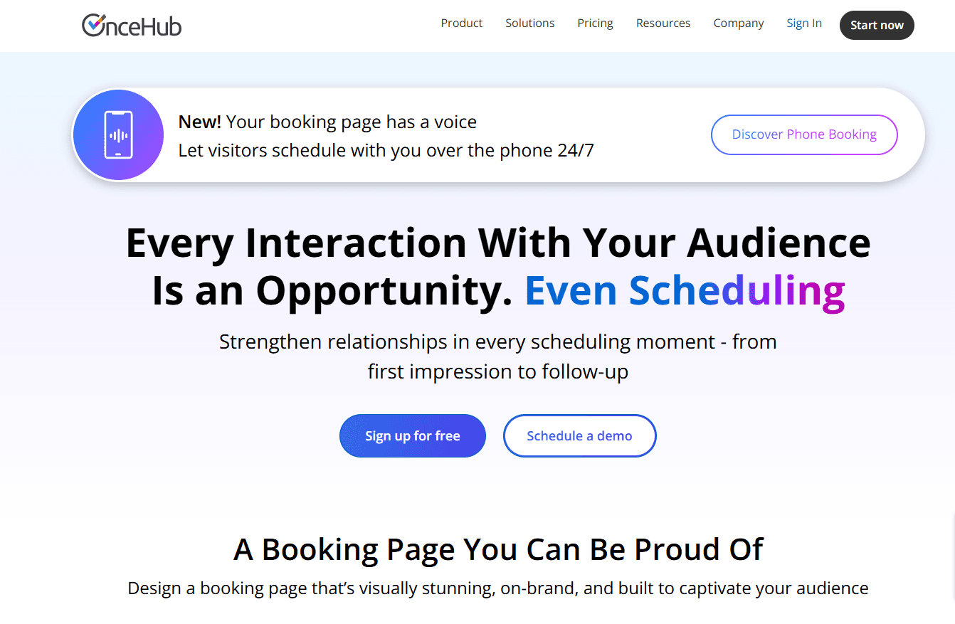 OnceHub Homepage