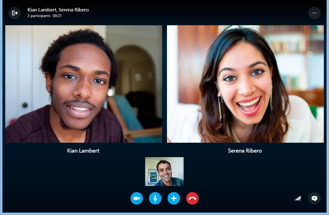 Skype video call between two people