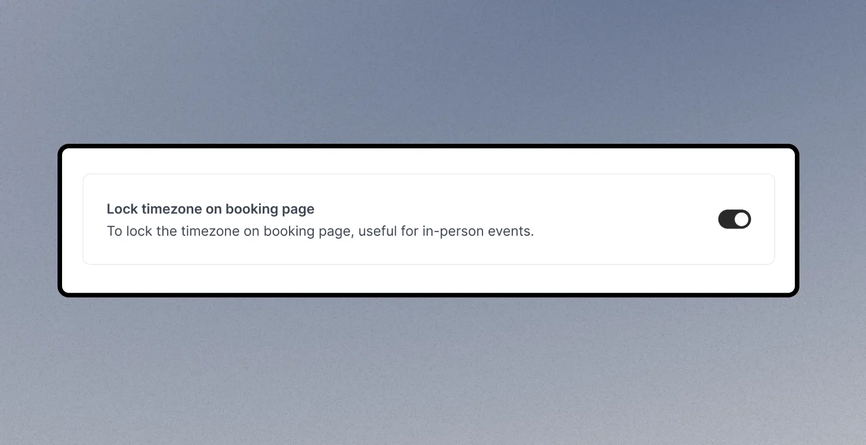 Lock timezone on booking page toggle setting