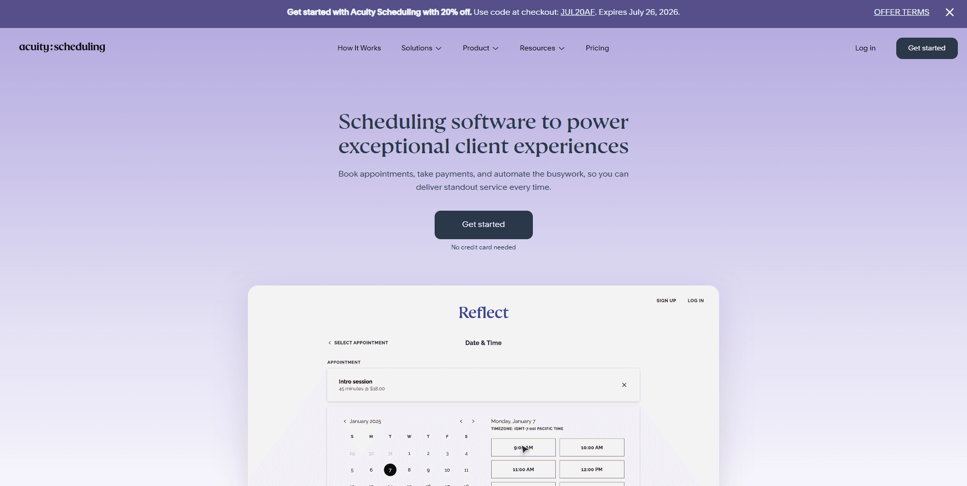 Acuity Scheduling homepage