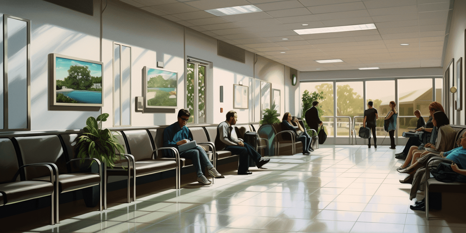Illustration of a hospital waiting room