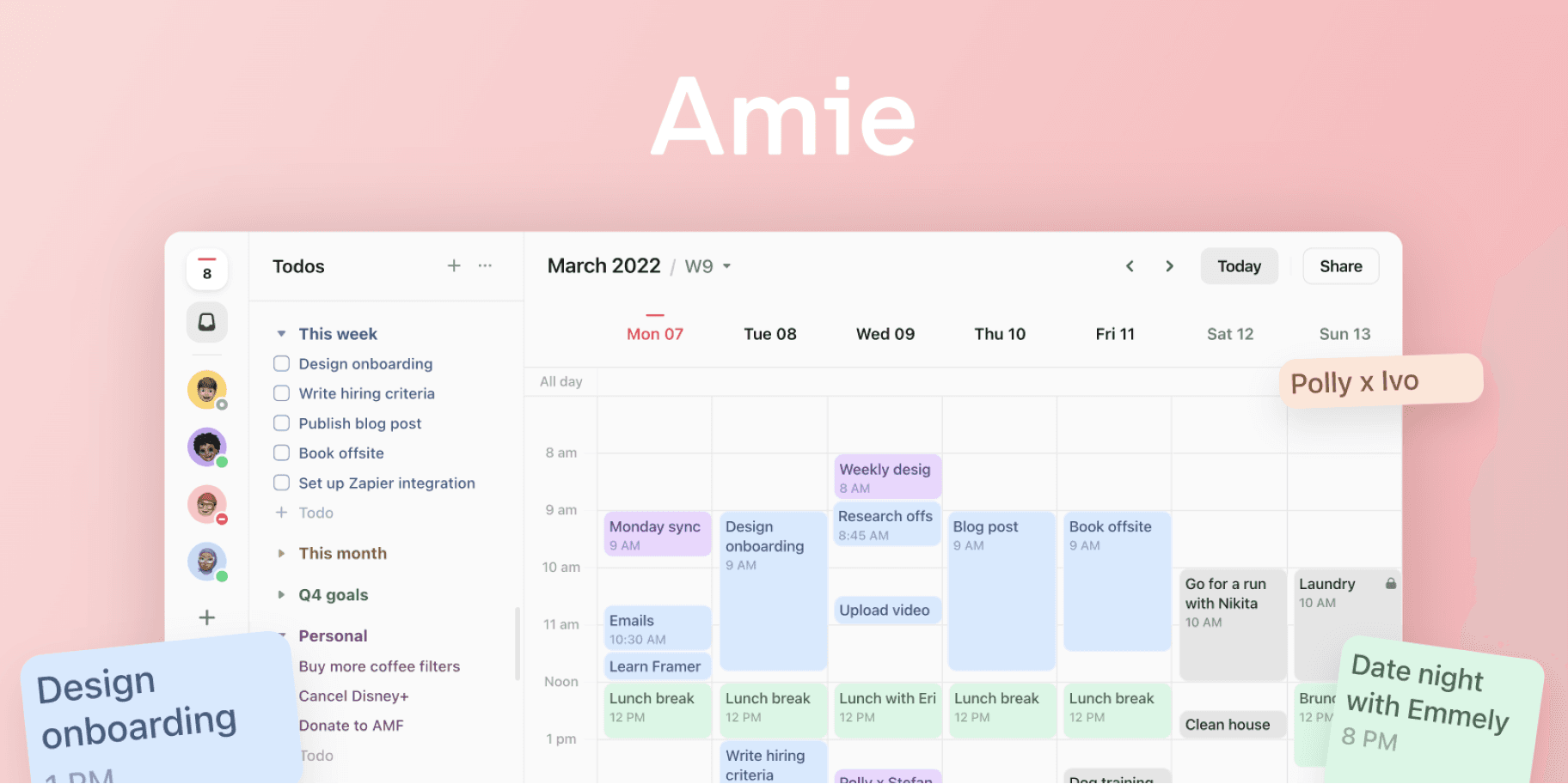 Amie calendar app screenshot