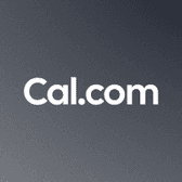 Cal.com logo on dark gradient background