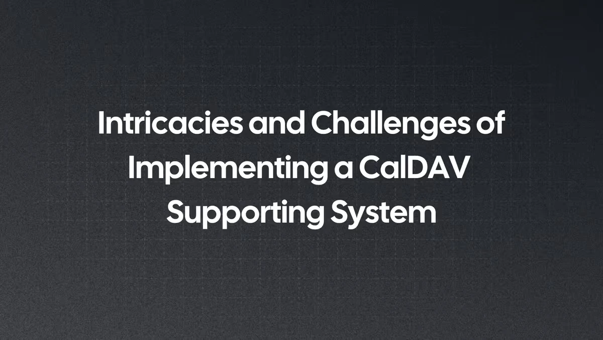 Title slide on CalDAV supporting system implementation