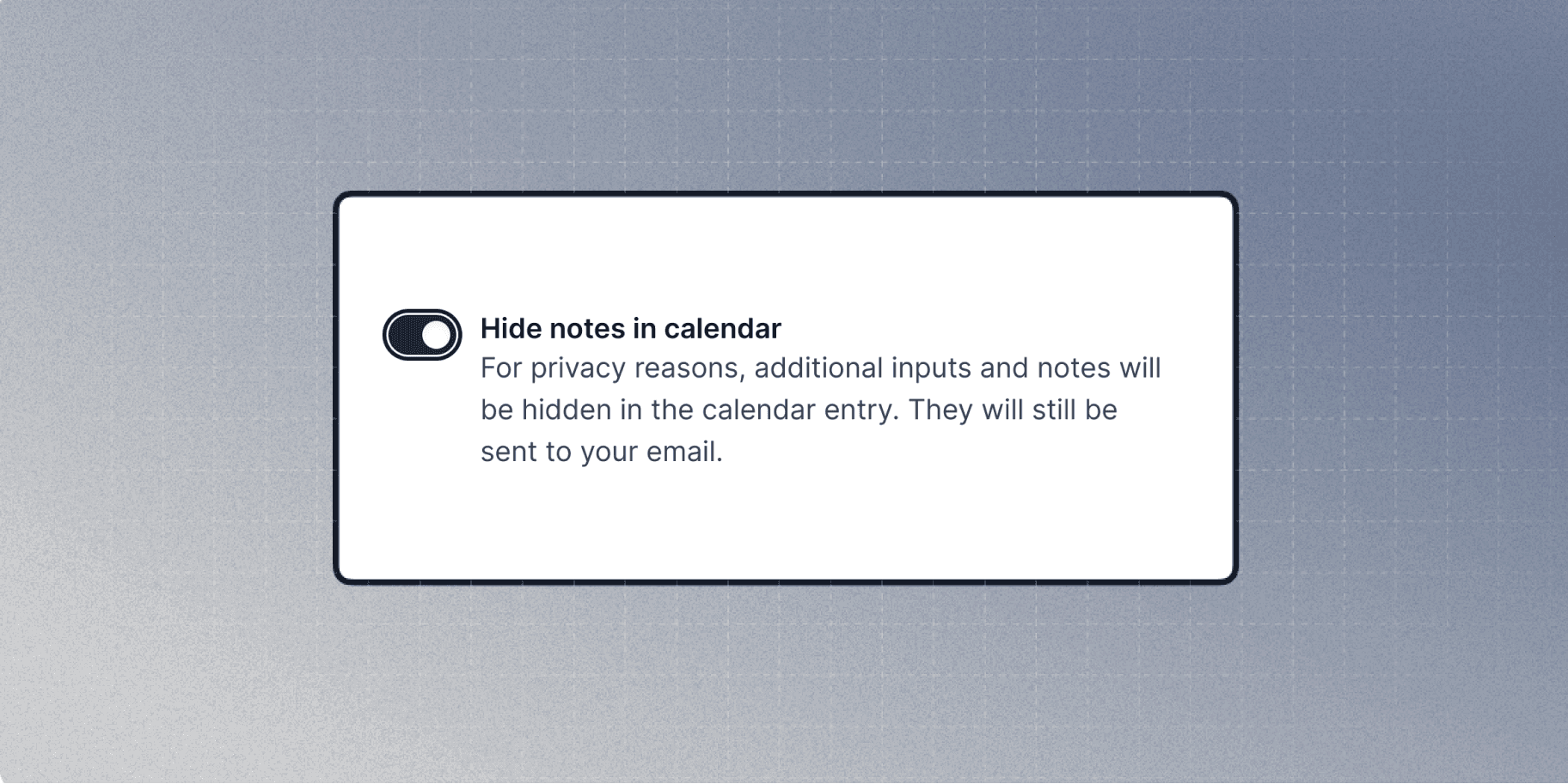 Hide notes in calendar toggle setting screenshot