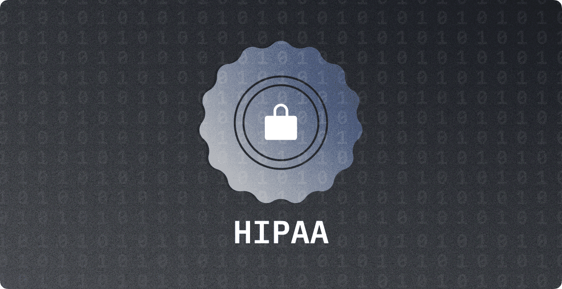 Illustration of a HIPAA compliance badge with a lock icon