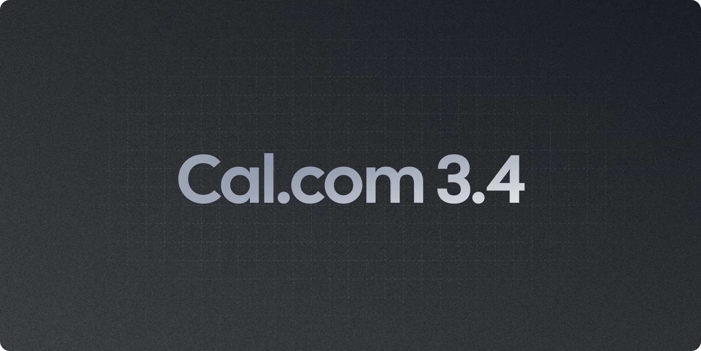 Cal.com 3.4 logo on dark textured background