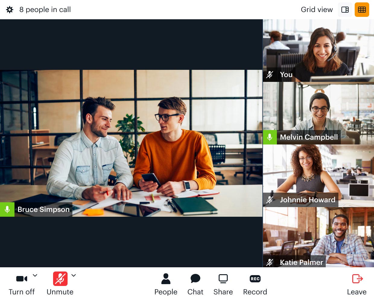 Cal Video group call grid view screenshot