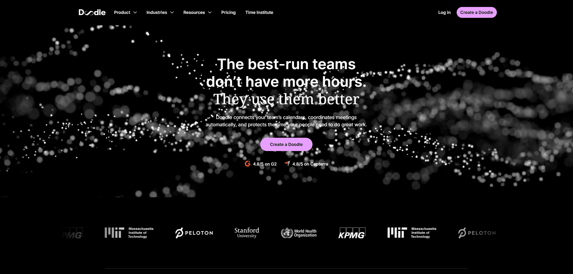 Doodle homepage hero section