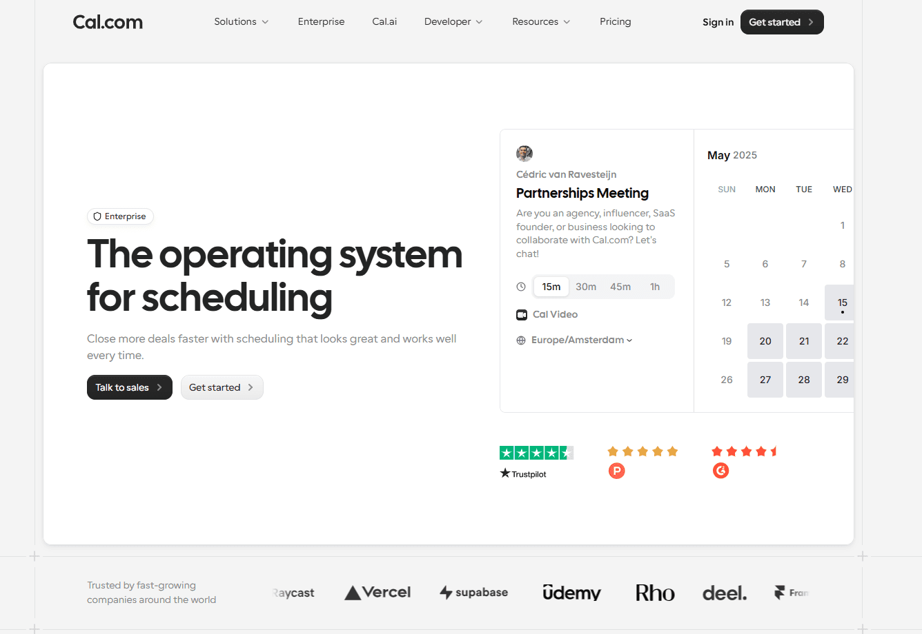 Cal.com homepage