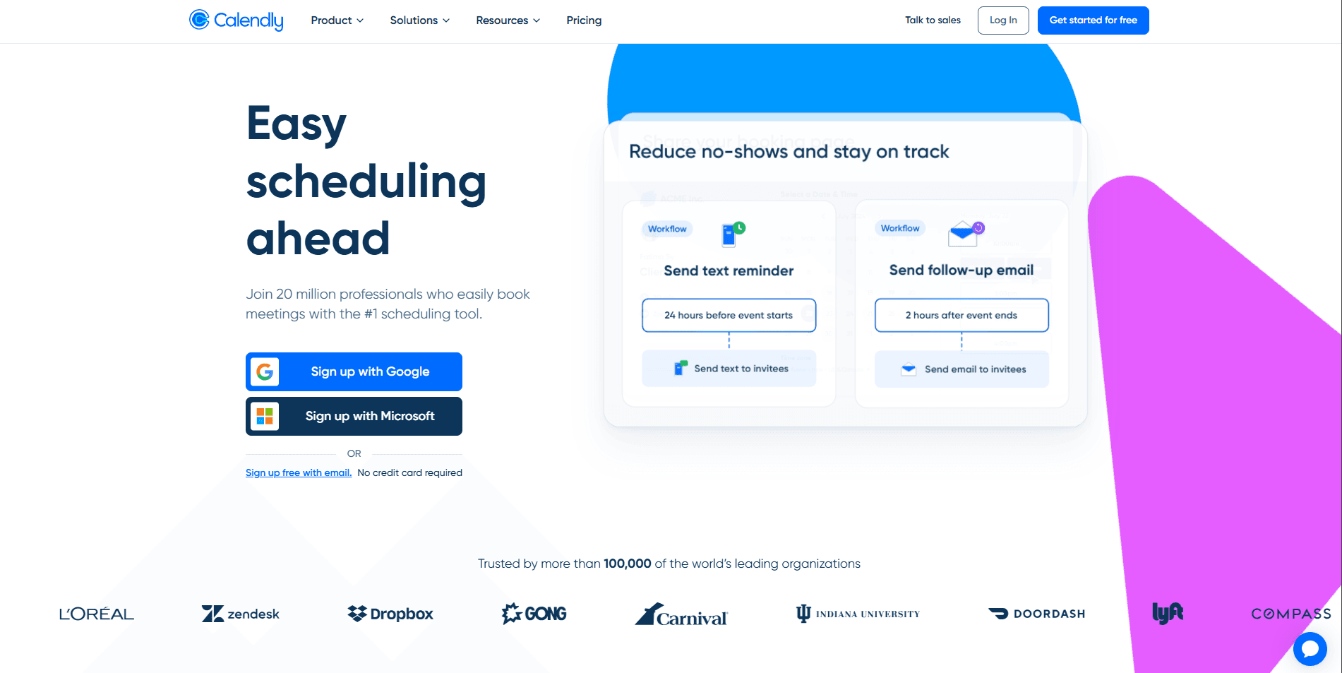Calendly homepage