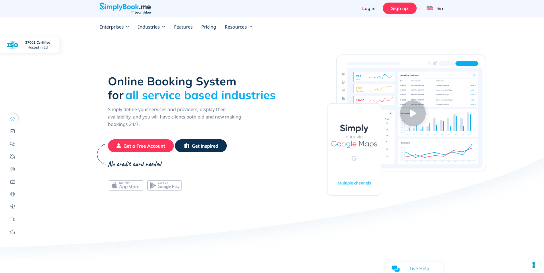 SimplyBook.me homepage