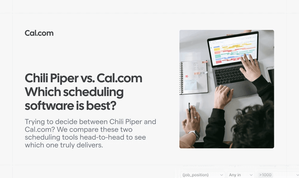 Cal.com vs Chili Piper comparison graphic