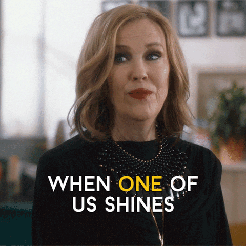 Schitt's Creek when one of us shines meme still