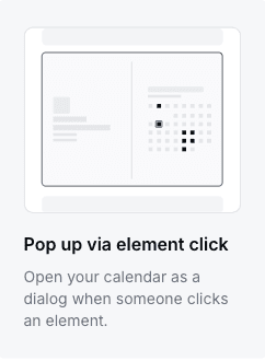 Embed option card for popup via element click
