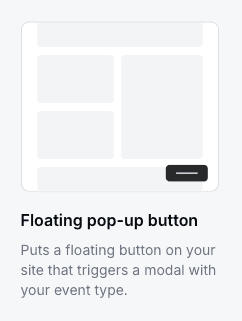 Floating pop-up button embed option illustration